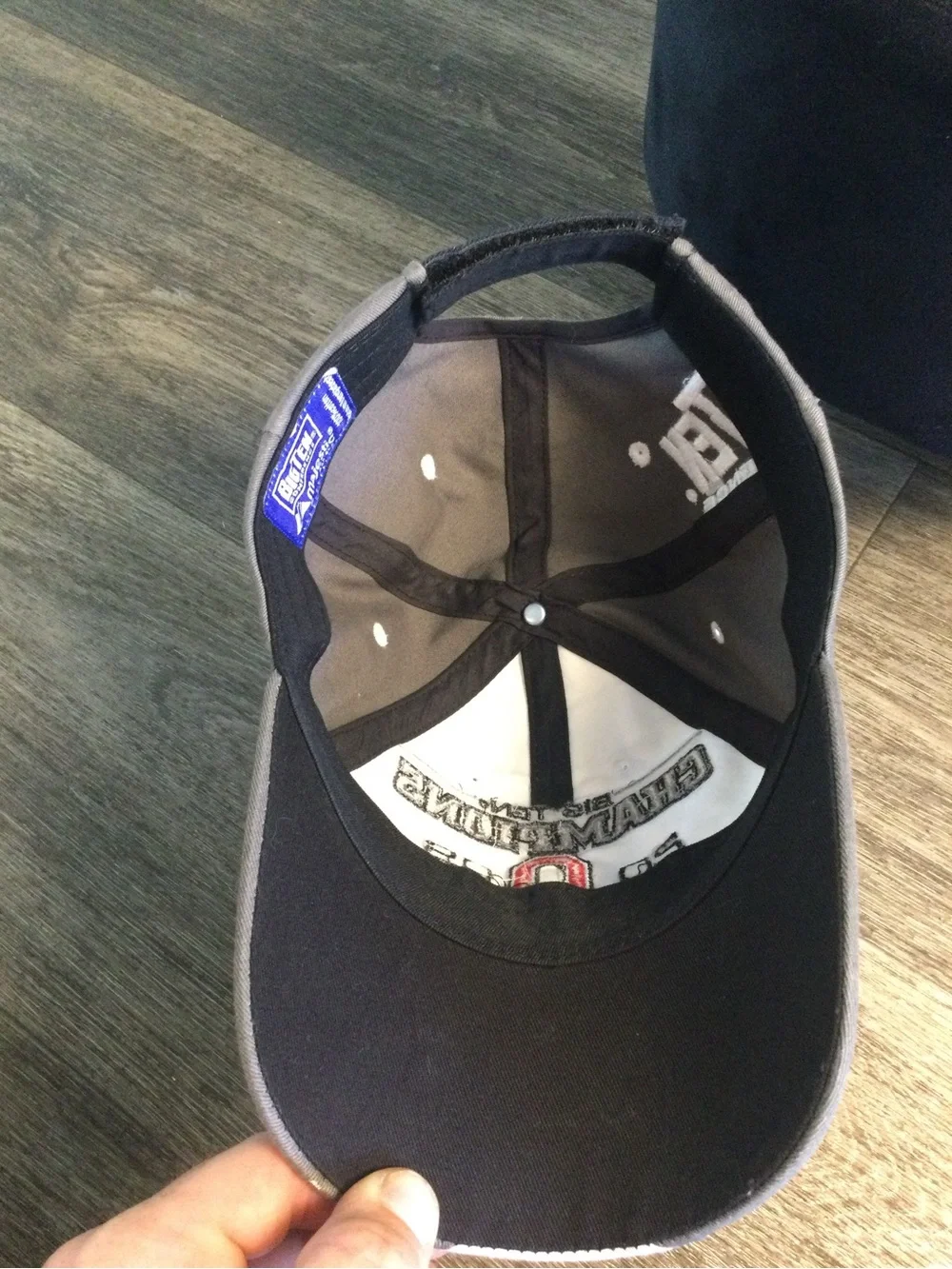 Majestic White Gray and Red Champions Football Cap